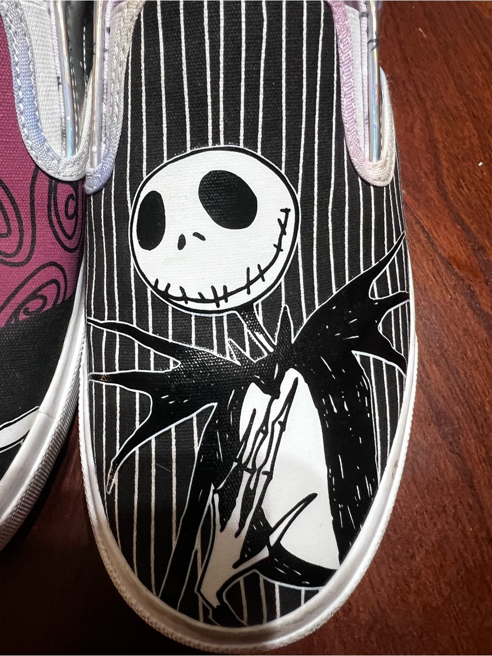 Disney Slip-On Sneakers, Black, Purple, Yellow, Blue Jack and Sally Slip On - Picture 8 of 10